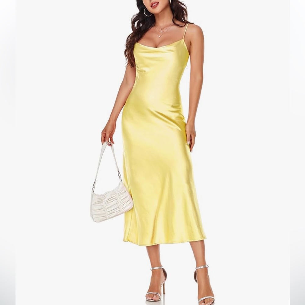 ✨ YELLOW SATIN DRESS ✨